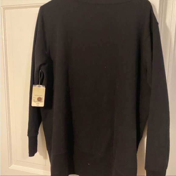 NWT St. John’s Bay - Black Button Detail Sweatshirt - L - Picture 2 of 5